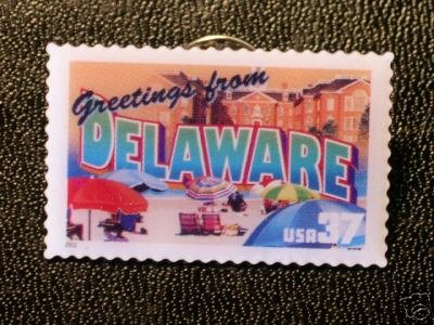 Delaware DE Greetings Stamp Pin lapel pins tie tac 3703 S