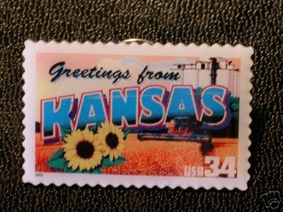 Kansas Greetings Stamp Pin lapel pins tie tac hat 3711 S