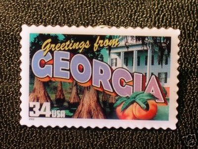 Georgia Greetings Stamp Pin lapel pins tie tac 3705 NIP S