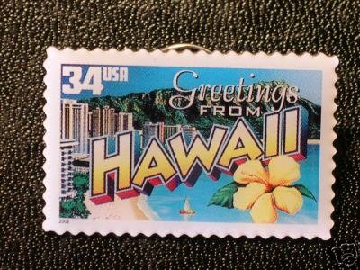 Hawaii Greetings Stamp Pin lapel pins tie tac 3706 S