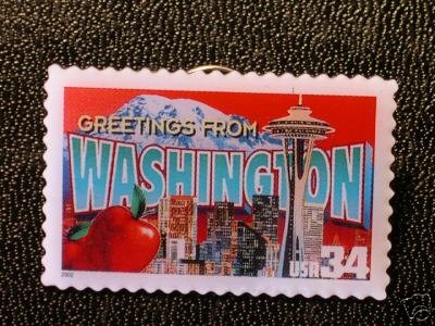 Washington Greetings Stamp Pin lapel pins tie tac 3742 S