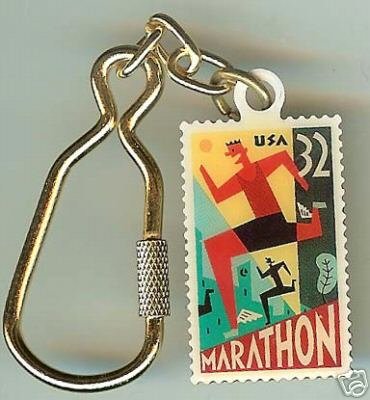 Marathon Stamp Keychain Runner new 3067kc S