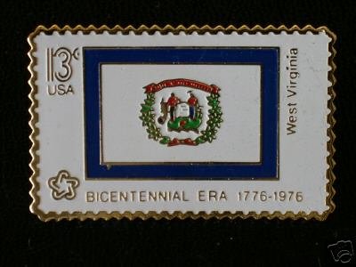 West Virginia State Flag stamp pin lapel tie tac 1667 S