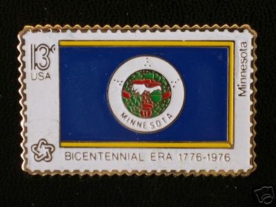Minnesota State Flag stamp pin lapel hat tie tac 1664 S