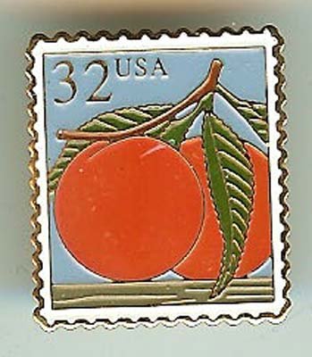 Peach Stamp Pin cloisonne tie tac lapel pins 2487 S
