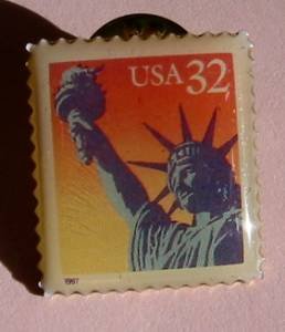 Statue of Liberty stamp pin lapel pins hat 3122 S