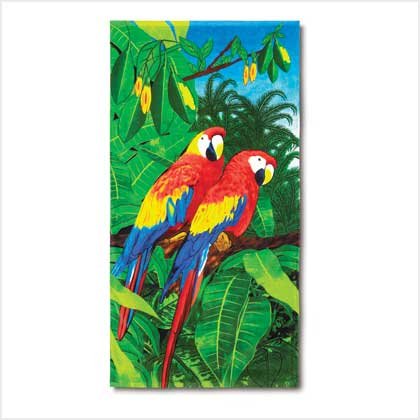 JUNGLE PARROT BEACH TOWEL