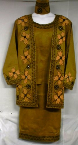 African Women Clothing 4PCs Skirt Set outfit Mustard Gold 9104 1X 2X 3X