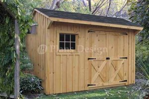 12' Saltbox Style Storage Shed Project Plans, Design #70812