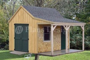 12' X 12' Cottage Shed with Porch Project Plans, Design #81212