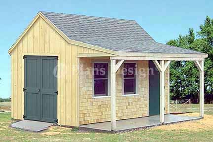 12' X 16' Cottage Shed with Porch Project Plans, Design # 81216