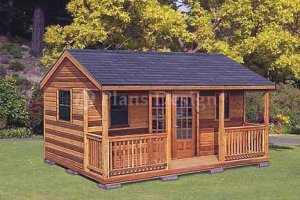 16' X 20' Cottage Shed with Porch Project Plans, Design #61620
