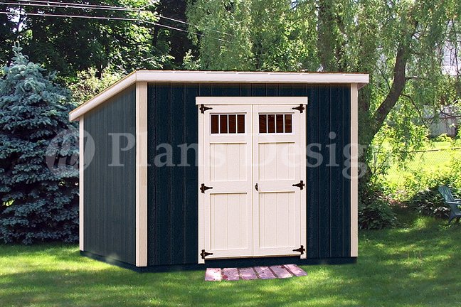 10' Classic Deluxe Modern Storage Shed Plans, Design D0610M