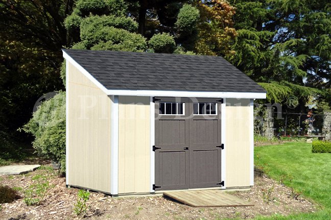  Storage Builing 8' x 10' Deluxe Lean To Shed Plans, Design #D08010L