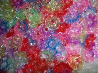 Multicolored Plastic Flower charms