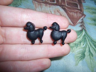 Black Poodle Earrings
