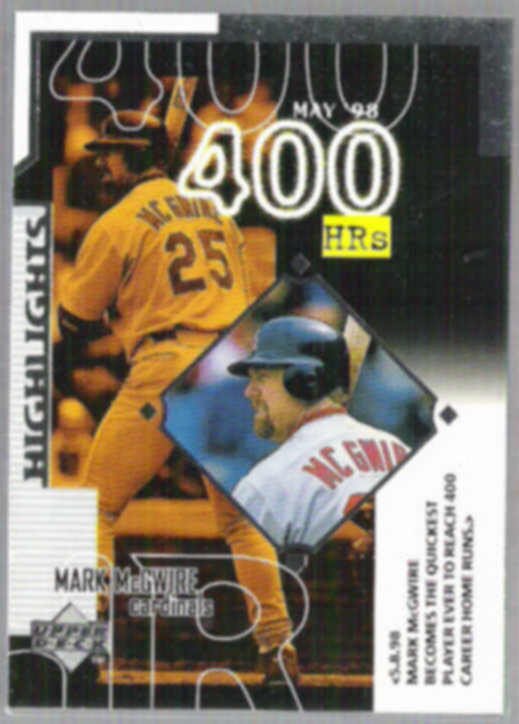 MARK McGWIRE 1998 UD Highlights 248 400 HR S CARDS