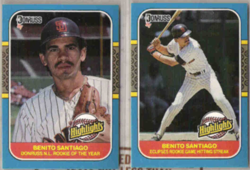 BENITO SANTIAGO (2) 1987 Donruss Highlights. PADRES