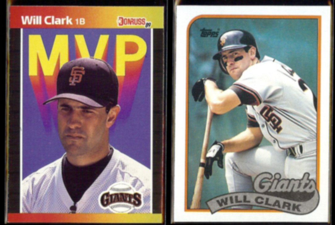 Will Clark Donruss Mvp Bc Topps Giants