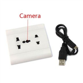 USB Rechargeable Sound Activated 300KP Pinhole Spy Camera Disguised as Power Socket