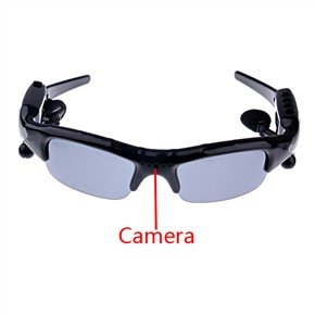 Rechargeable 4GB 1.3MP Pinhole Spy Camera Sunglass MP3 Player with Bluetooth headset