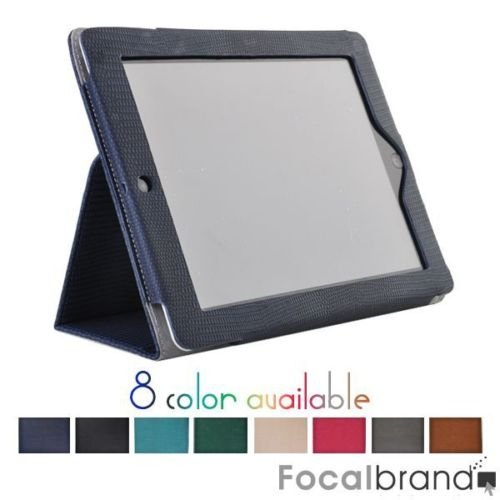 Dark blue magnetic Leather Case with Stand for iPad 2
