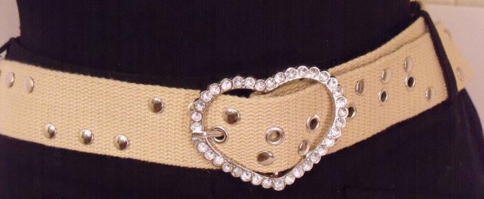 WOMEN RHINESTONE HEART BELT