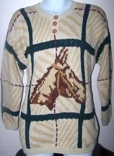 Men MMedium Sweater Yellow Pull Over Horse/Red Line