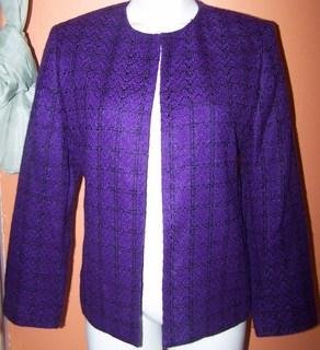 Karen scott Ladies 8 Blazer Purple Plaid