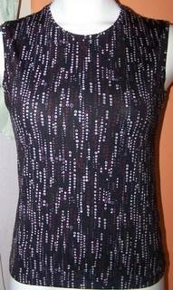 Ny Co. Ladies XS Blouse Black/Purple Dots