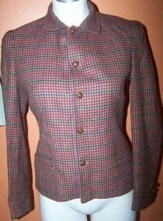 J.G. Hook Ladies 6 Blazer Red Plaid Design