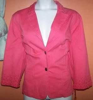 Ladies New 20W Blazer Embellished Coral Collar