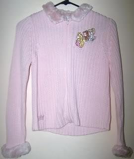 Ladies L Cardigan Sweater Pink Zipper Front Disney Princess