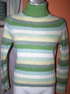 Gap Ladies Small Sweater Cashmere Green Stripes