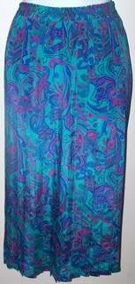 Alfred Dunner Ladies 14 Skirt Pleaded Aqua/Flowers