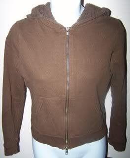One Step Up Ladies M Sweatshirt Brown Zipper Front Hoodie