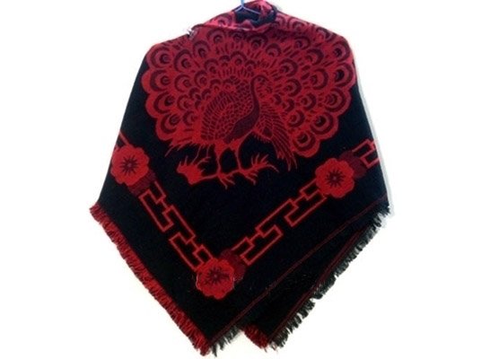 china yunnan ethnic clothing shawl in pattern of peacock
