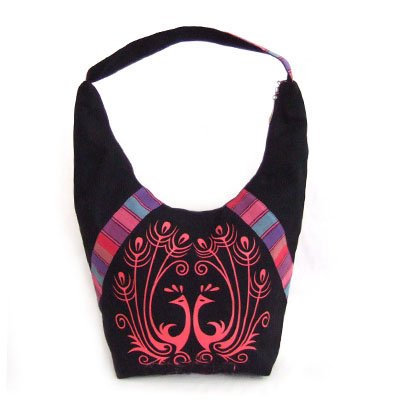 china yunnan cotton handbag in pattern of tow peacocks