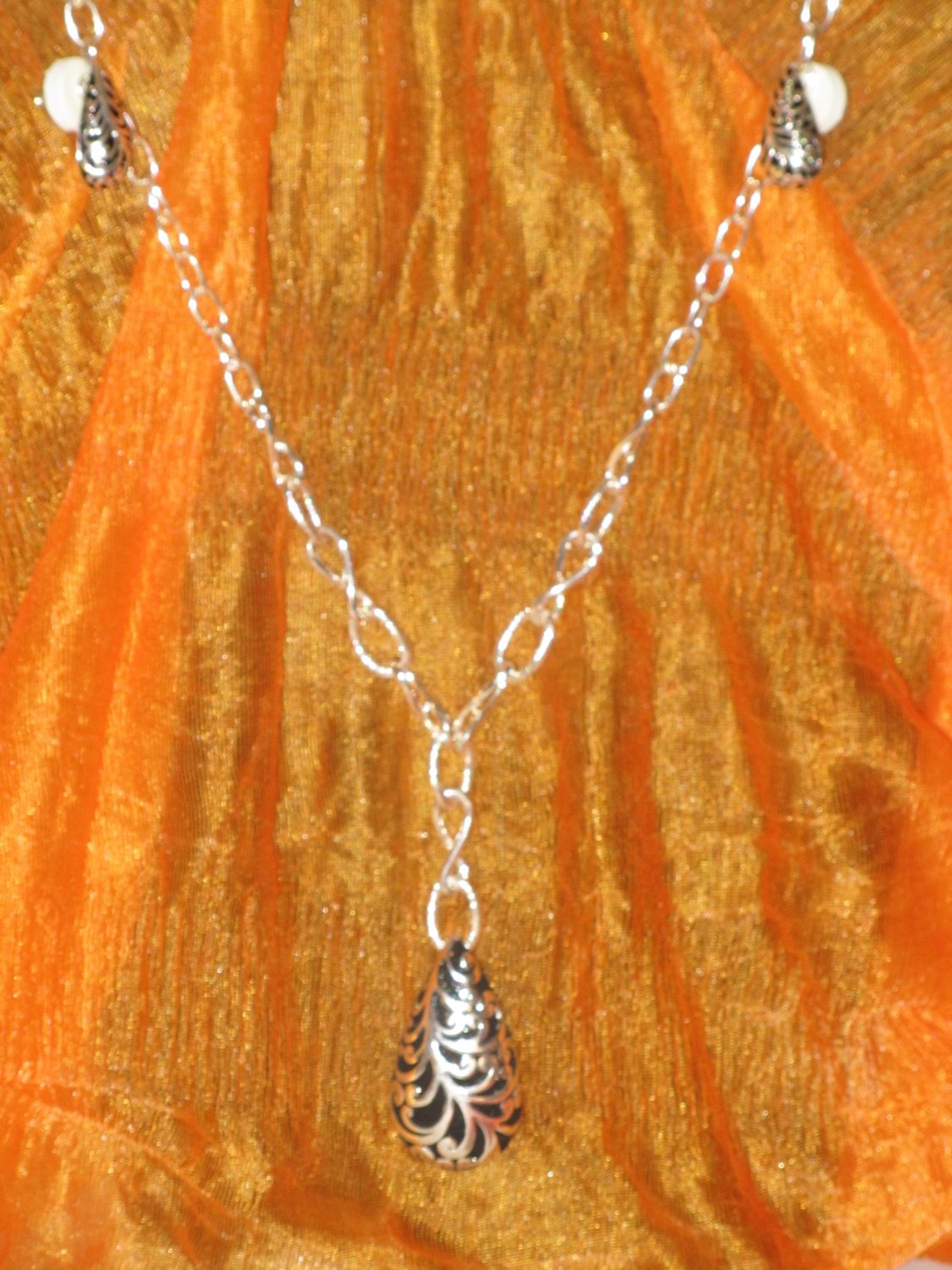 Black and Silver Necklace and Earrings