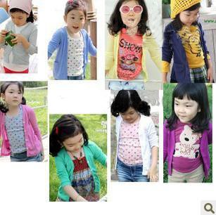 B2W2 Girls' Cardigan shirt kids toddler girl winter autumn clothing coat Candy colors 40pcs/lot