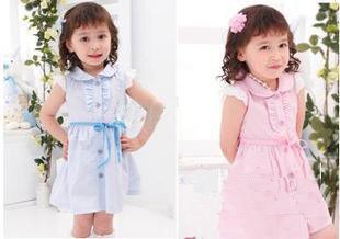 2011Baby Girls one-piece dress Kids skirt baby dress Short sleeve dresses Toddler petticoats clothes