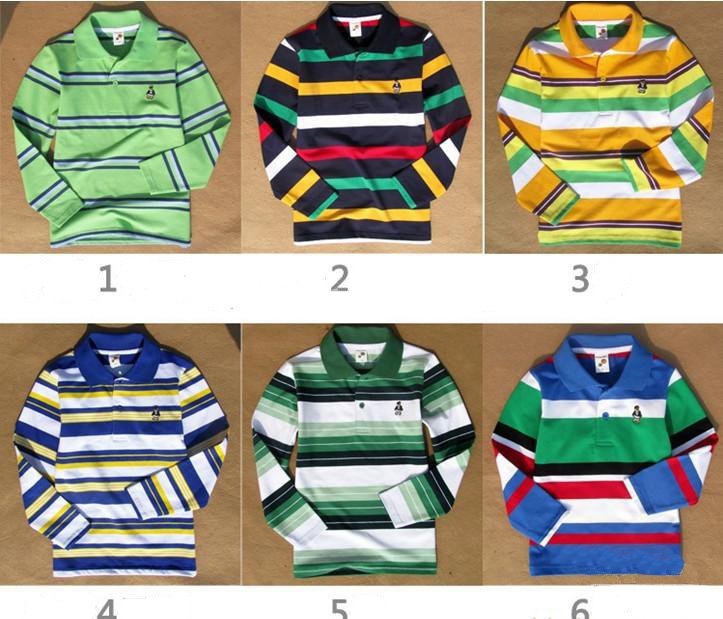 Wholesale - Boys Shirts Boys long sleeve cotton striped shirt 15pcs