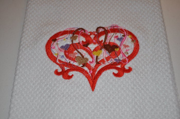 "Spangled Hearts" Valentines Day Kitchen Dishtowel