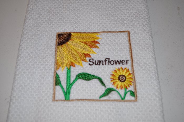 "Sunflower Square" Kitchen Dishtowel