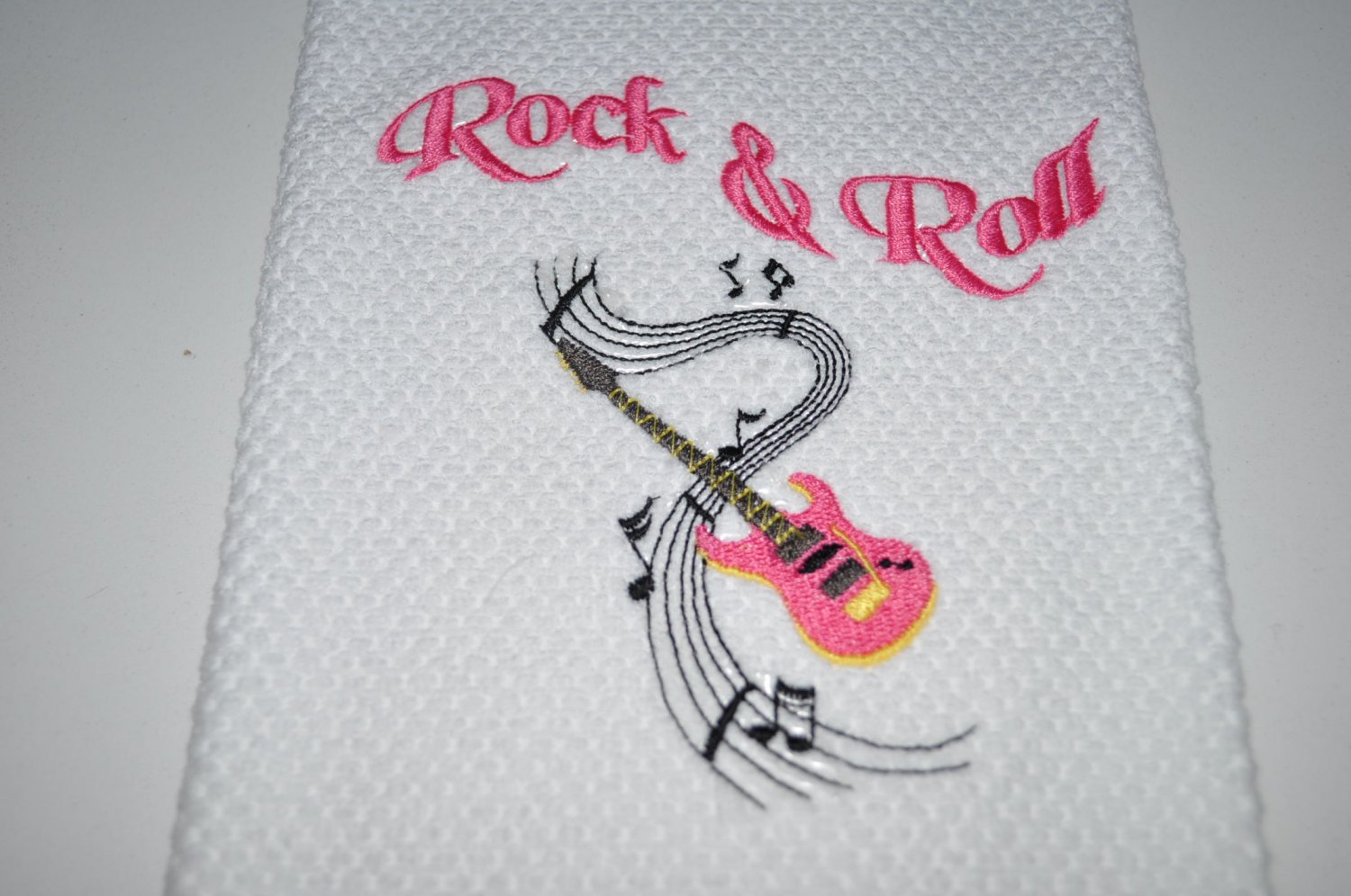"Rock & Roll" Guitar Kitchen Dishtowel