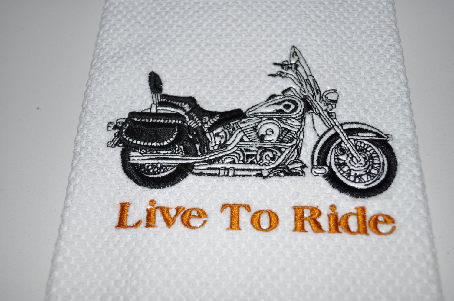 "Live To Ride" Motorycycle Kitchen Dishtowel