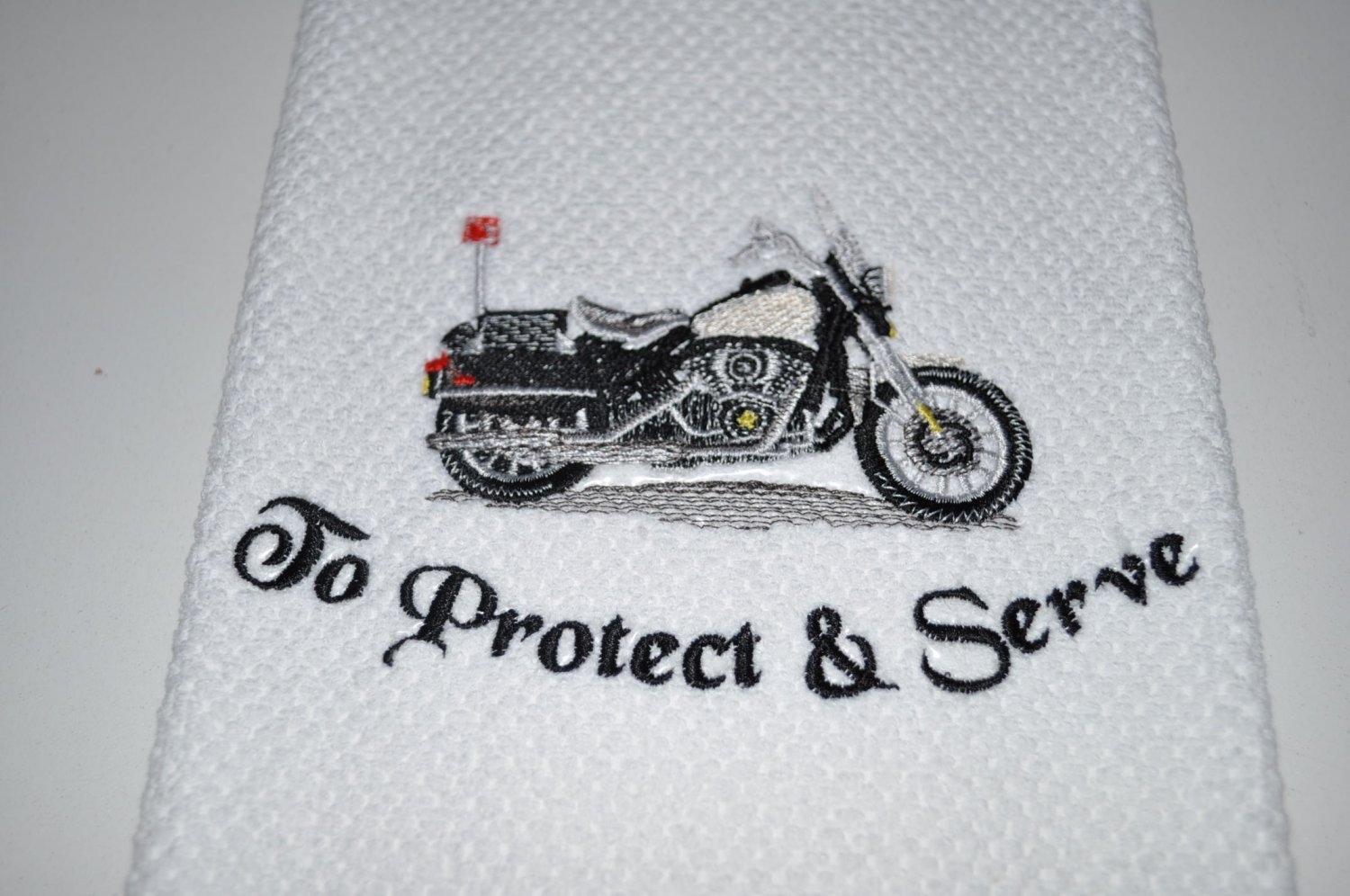 "To Protect & Serve" Police Motorycycle Kitchen Dishtowel