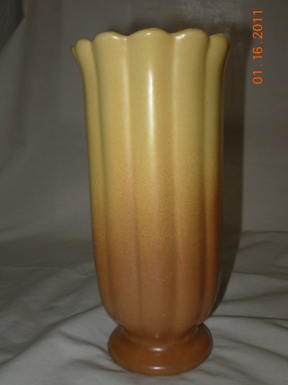 Red Wing Rumrill vase.. Ripe wheat glaze. Shape #275