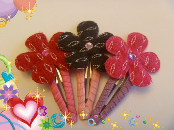 Flower Snap hair clips...Valentine