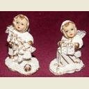 2 ADORABLE SNOW BABY CHRISTMAS ANGEL FIGURINES